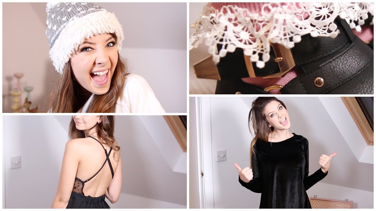 * BooHoo Haul & Giveaway *
This is a paid for advertorial
Competition link: http://bit.ly/1uWdVcA

Products Mentioned:
Kayley Mesh Star Print Backless Playsuit - http://bit.ly/1zGLuQY
Elisa Caged Neck Woven Playsuit - http://bit.ly/1xCNbL8
Orla Satin Boxy Top - http://bit.ly/1tU68Zb
Alyson Panelled Coated PU Trousers - http://bit.ly/1yqadoQ
Kiki Grid Print Tapered Trousers - http://bit.ly/1wL7zM5
Tabatha Velvet Long Sleeve Swing Dress - http://bit.ly/1u1BPBm
Suzie Jacquard Skater Dress - http://bit.ly/1walqr3
Mairead Silk Look Long Sleeve Boiler Jumpsuit - http://bit.ly/1EuRkot
Minnie Heart Knit Beanie Hat - http://bit.ly/1xrASTL
Loren Gem and Spike Statement Necklace - http://bit.ly/1uWeXFr
Brooke Gold Insert Harness Strap Ankle Boot - http://bit.ly/1tyn583


FIND ME:

SECOND CHANNEL: http://youtube.com/morezoella
BLOG : http://www.zoella.co.uk
FACEBOOK : http://facebook.com/zoe.zoella
TWITTER : http://twitter.com/Zozeebo
INSTAGRAM : http://instagram.com/Zozeebo
TUMBLR : http://zoella.tumblr.com/

Thank you to Boohoo for working with me on this video and being so kind as to allow someone to win some awesome prizes, as always opinions are my own & GOOD LUCK WITH THE COMPETITION.