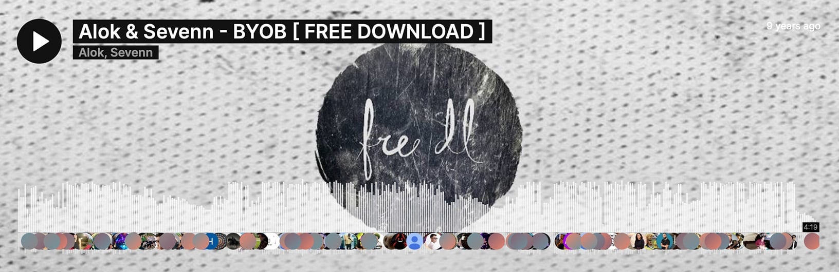 SoundCloud track page featuring the song BYOB by Alok and Sevenn