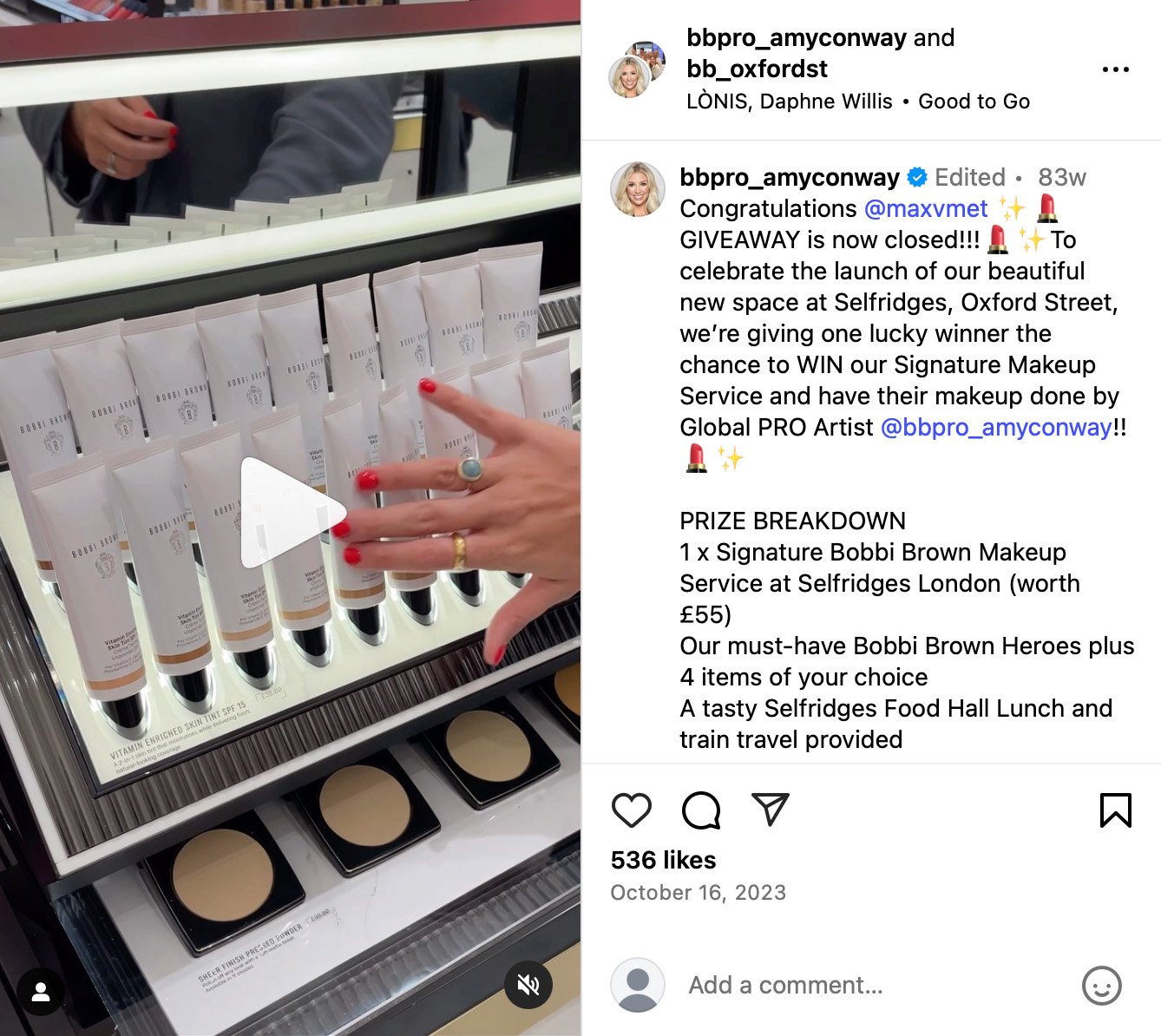 Instagram giveaway post by BBPro featuring Father's Day grooming products and electric shaver