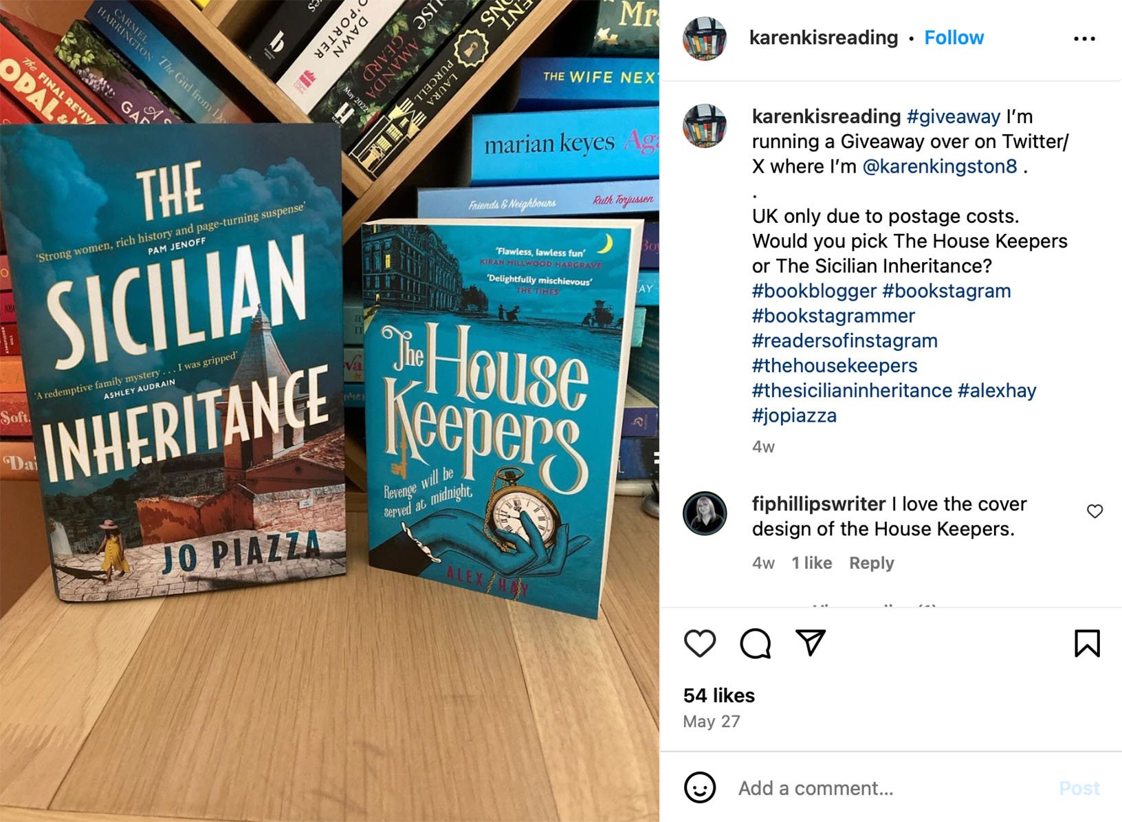 Cross-promotion example of a giveaway on Instagram