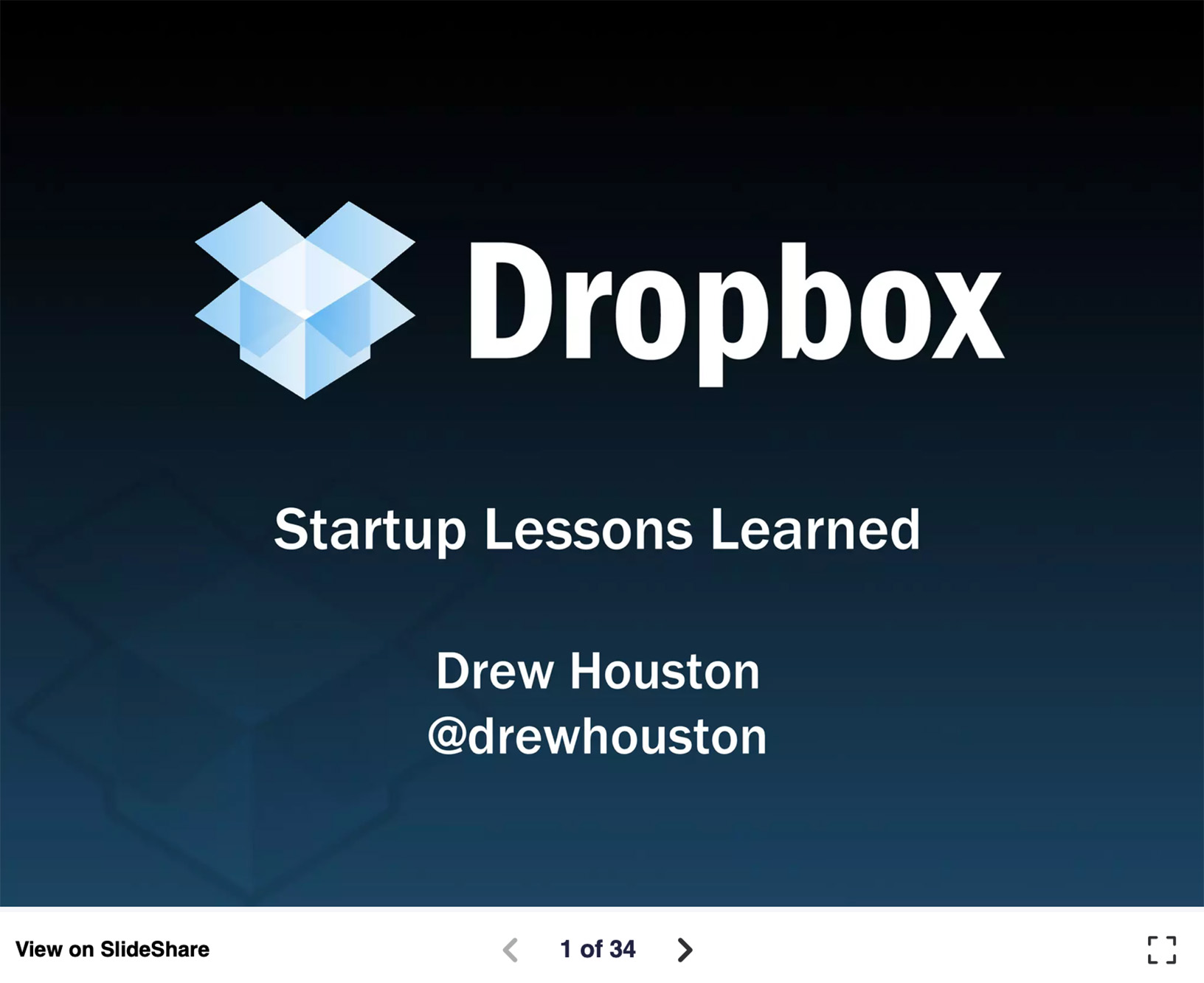 Dropbox startup lessons presentation on SlideShare