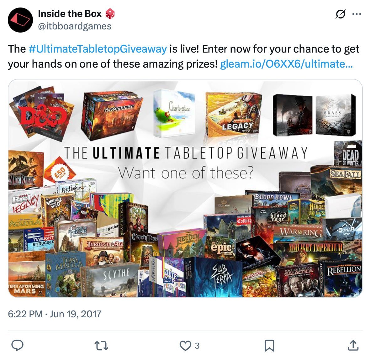 Collage of popular board games featured in the Ultimate Tabletop Giveaway
