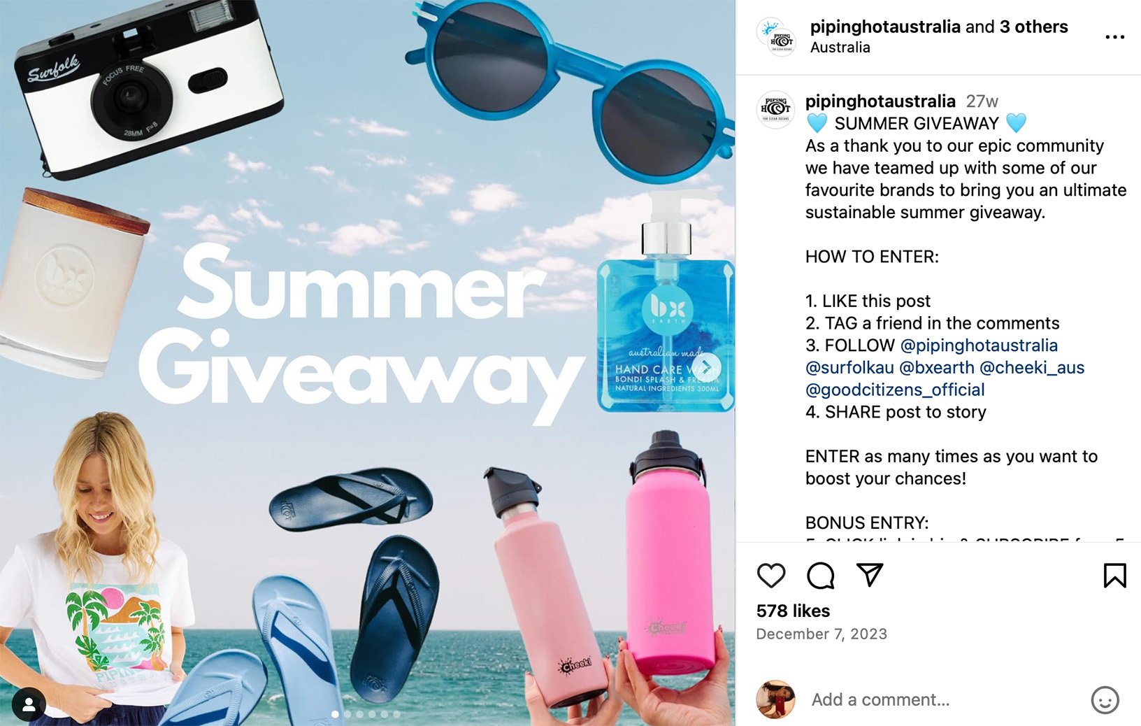 Instagram post promoting a like to win giveaway contest