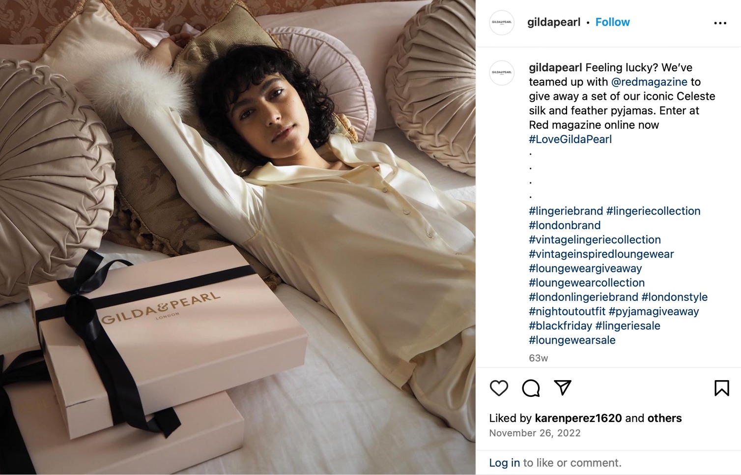 Loungewear giveaway prize idea for Mother's Day