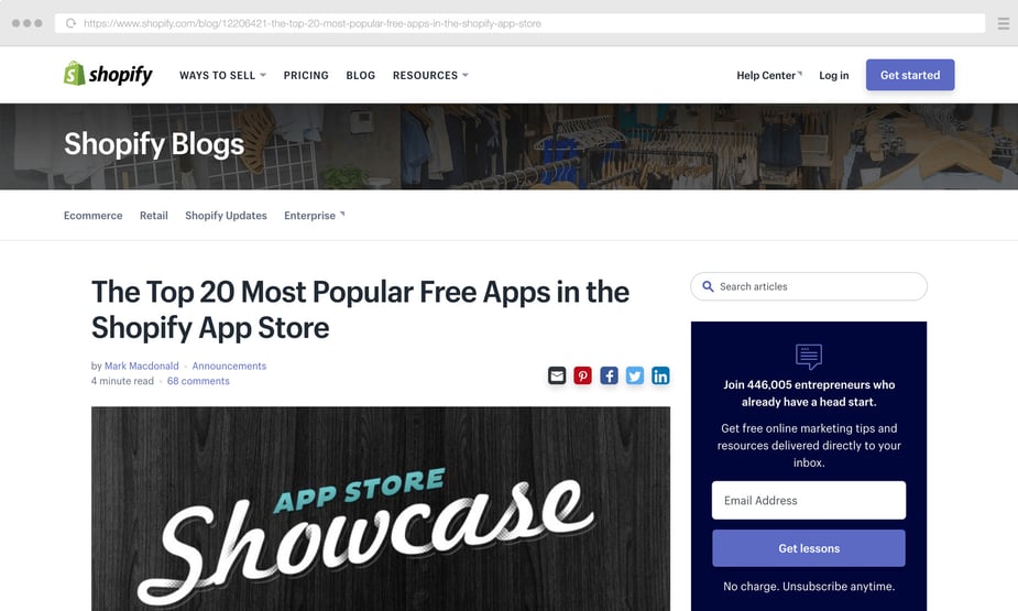 App Store Showcase Blog Post from Shopify Blogs