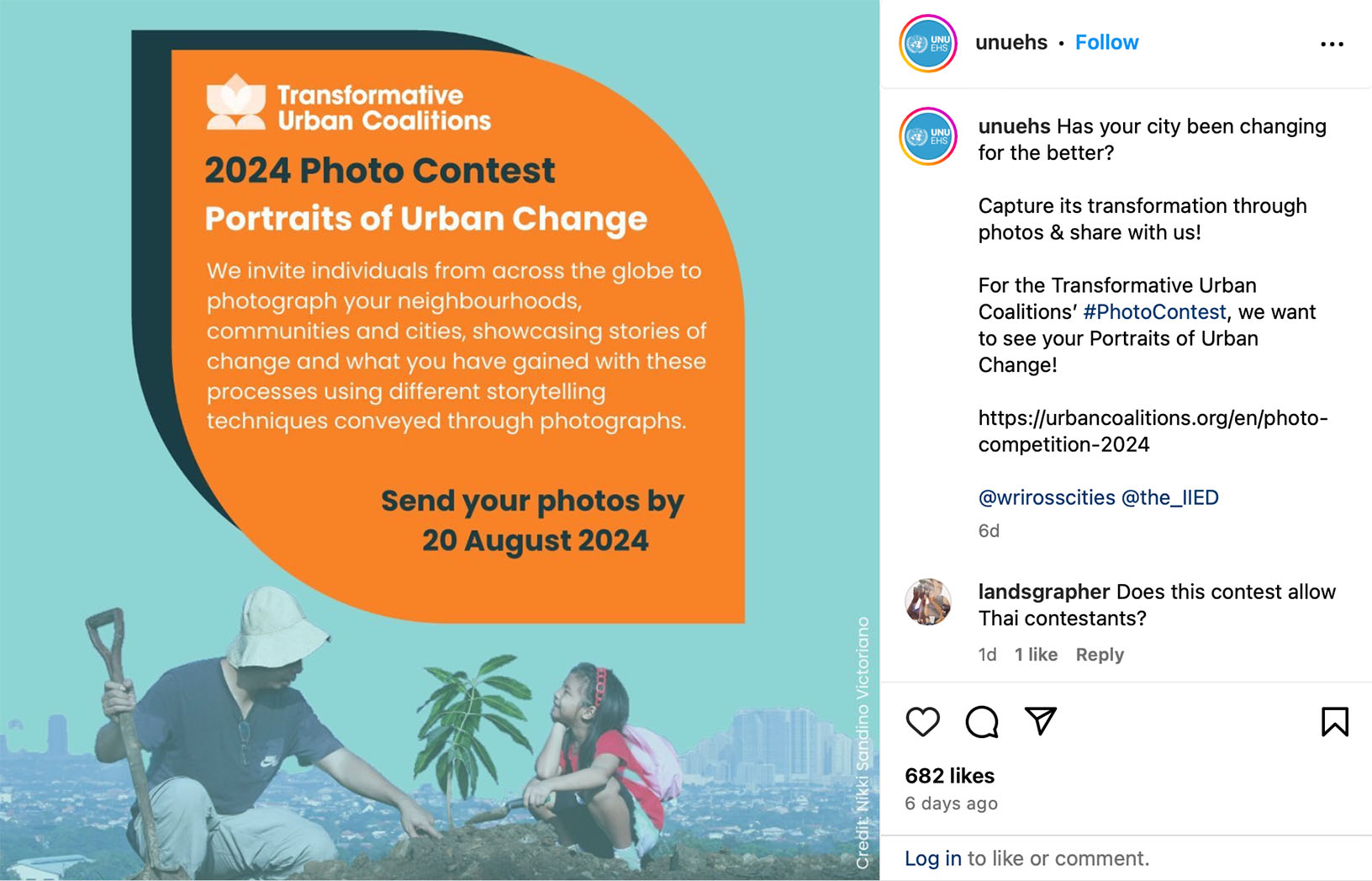 instagram post with photo contest