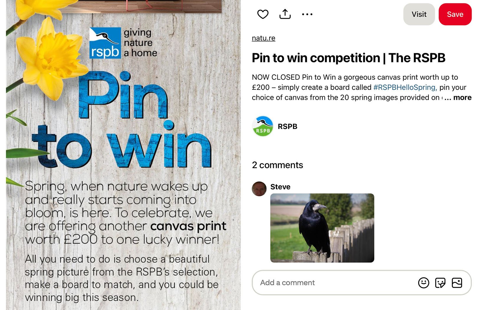 Pin to win giveaway on Pinterest