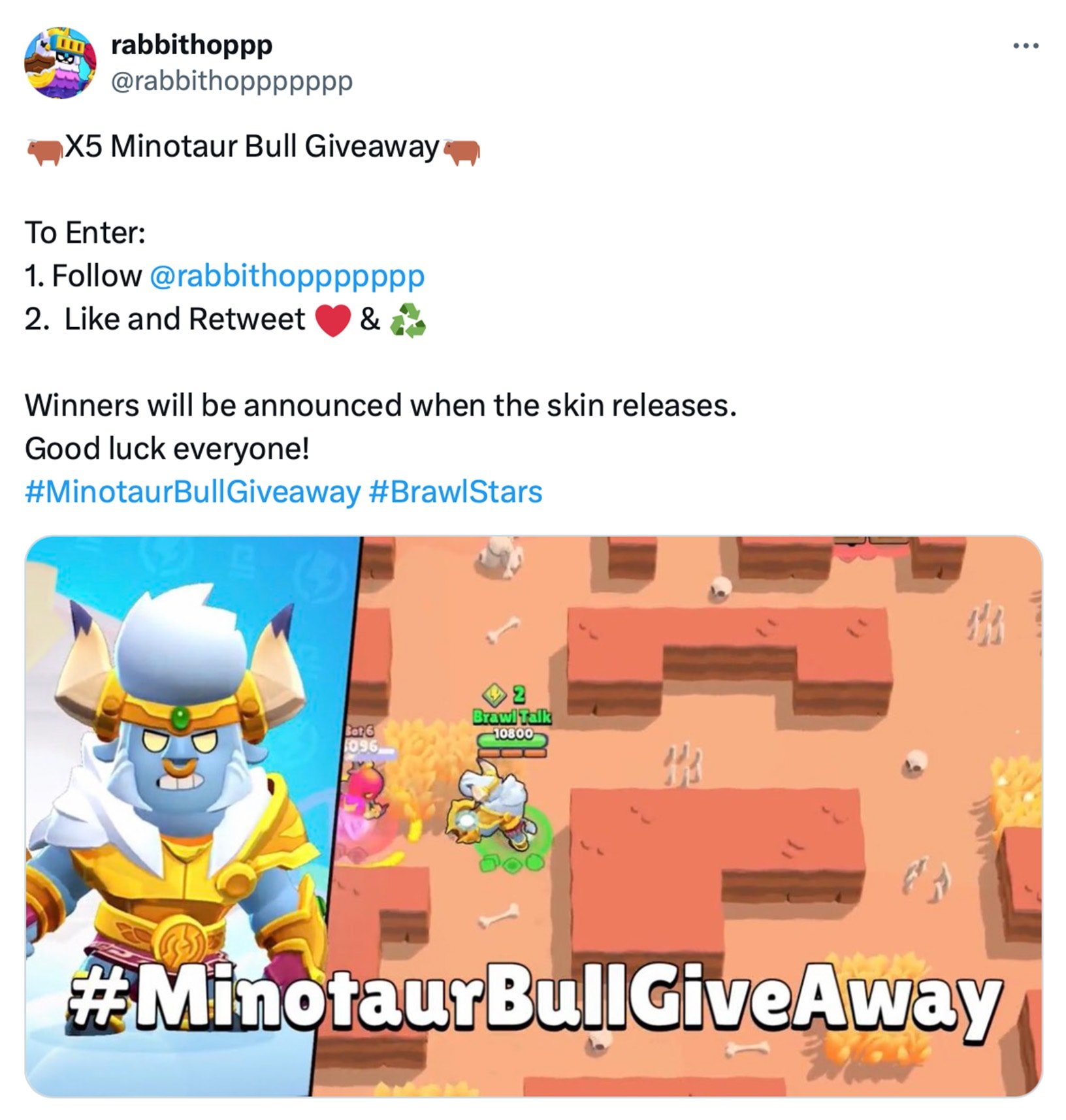 Example of a retweet to enter giveaway on X