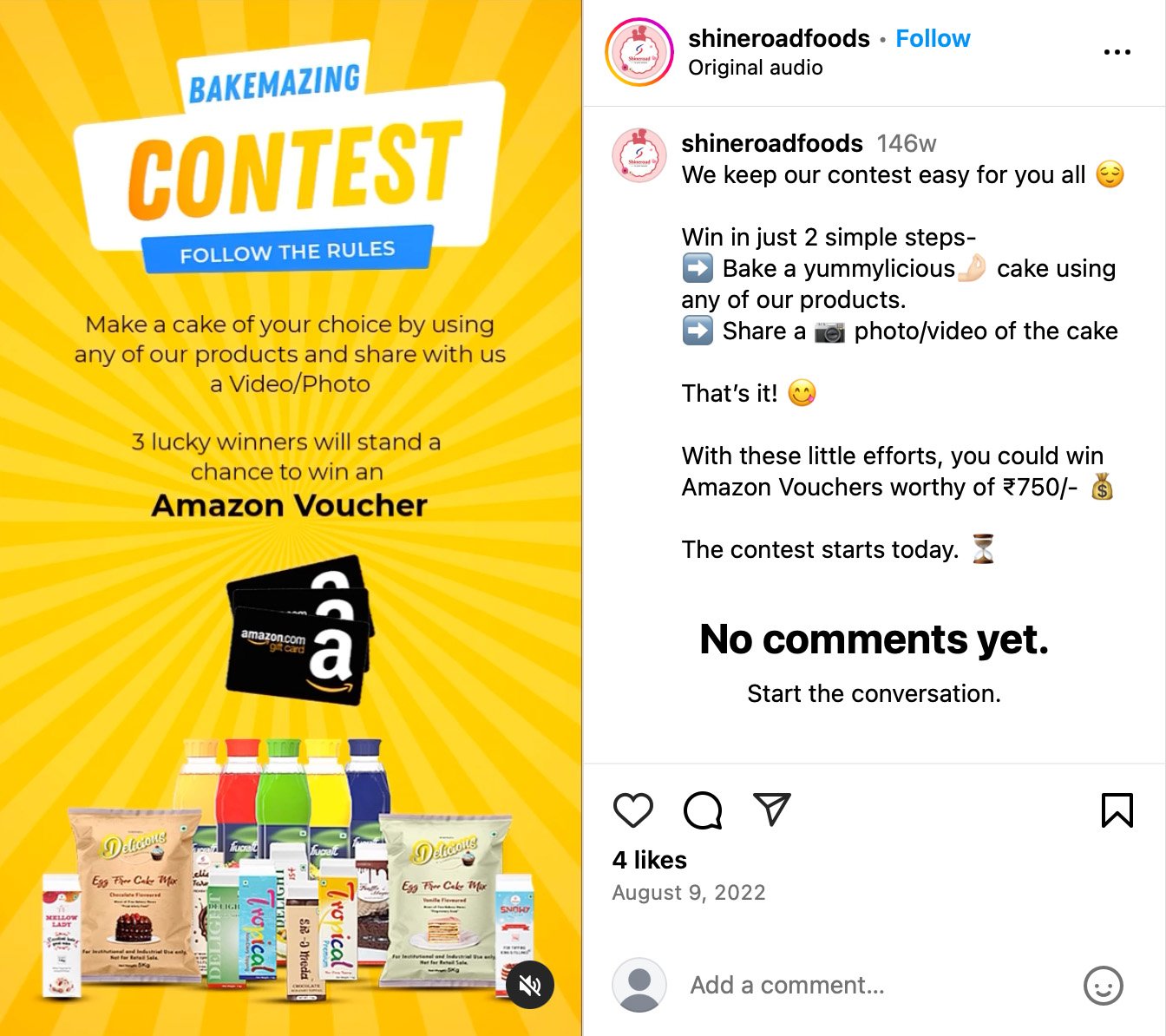 Shineroads Instagram post featuring a travel-themed giveaway with outdoor and adventure imagery