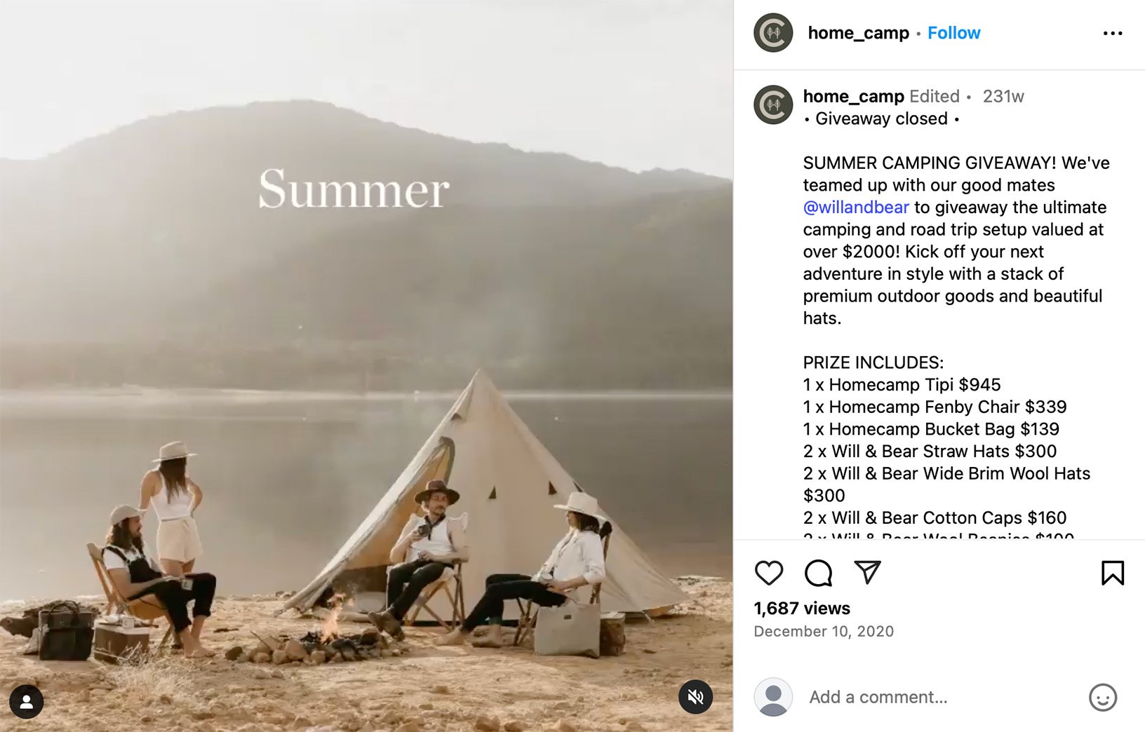 Summer product featured on Instagram