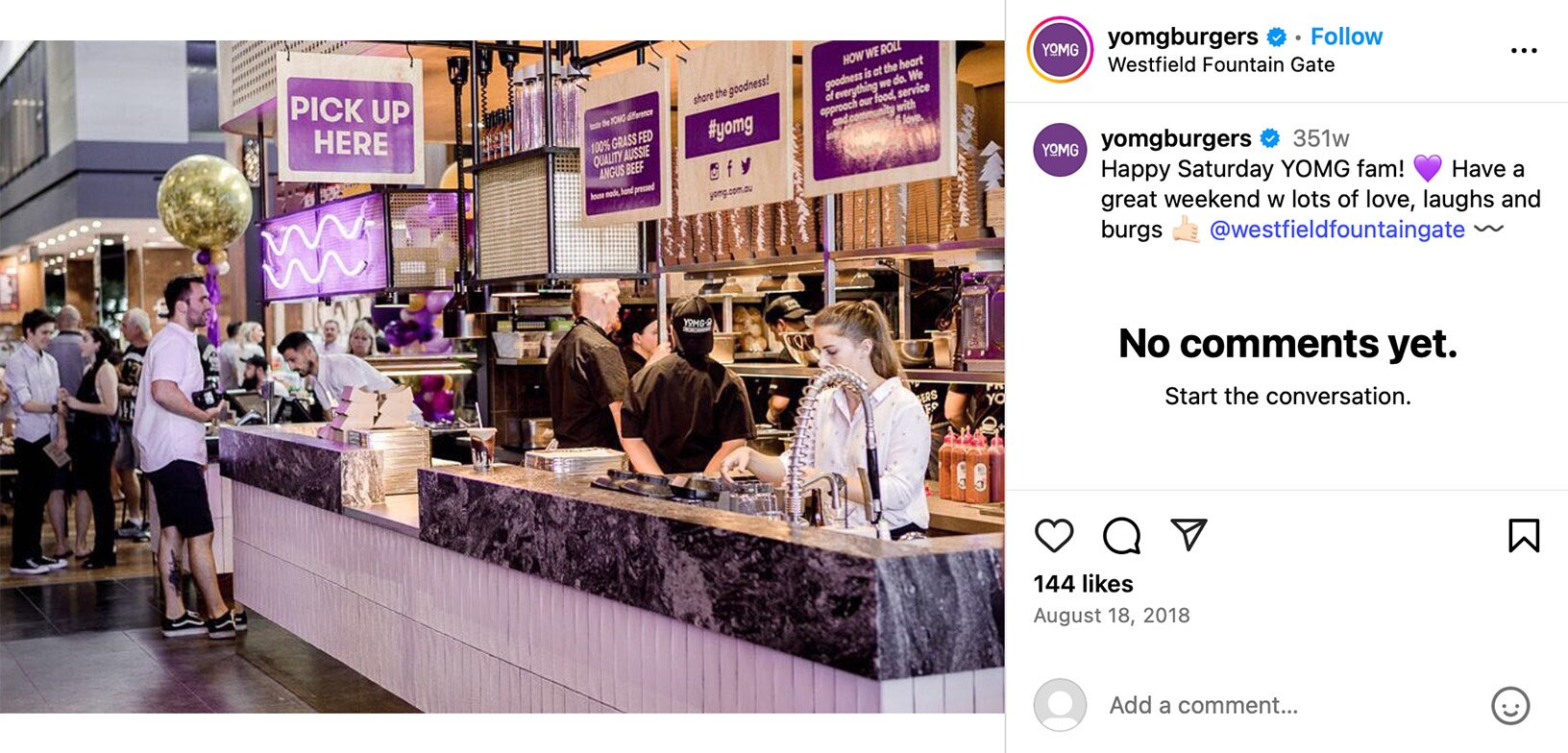 Yomburgers giveaway promotion on Instagram