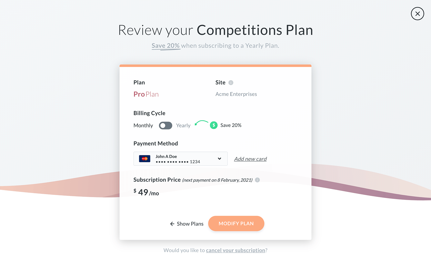 Changing Your Gleam Plan