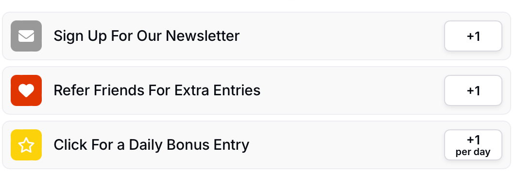 Gleam widget with ways to enter including daily entries