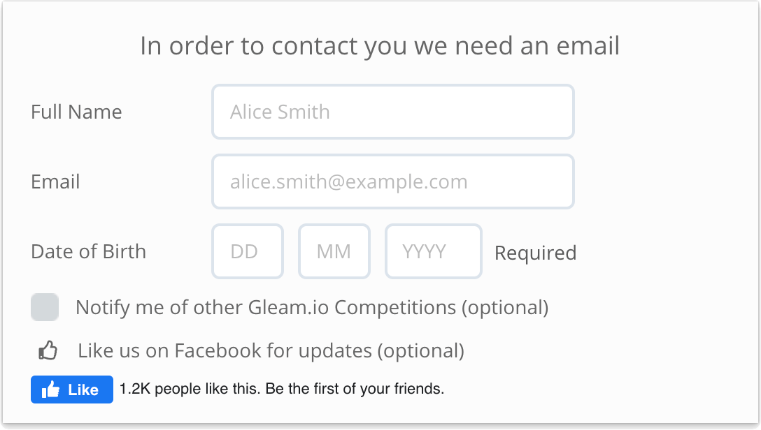 Update: Improvements to the User Details field in Gleam widget
