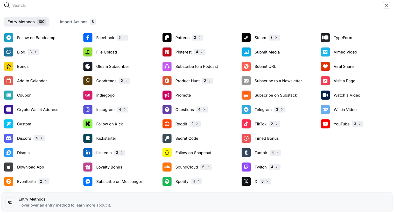 Gleam interface with widget text overrides