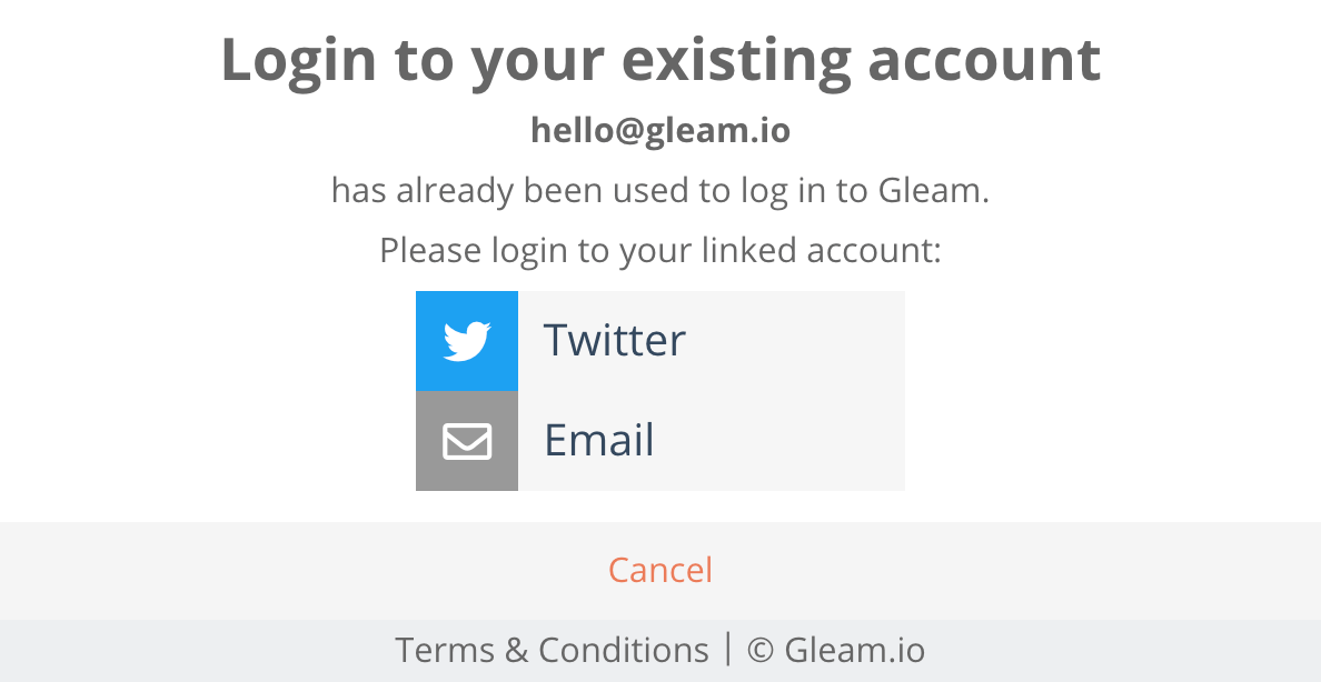 Gleam Contestant Login